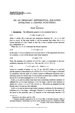 on an ordinary differential equation