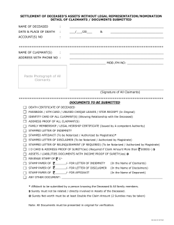 settlement of deceased`s assets without legal