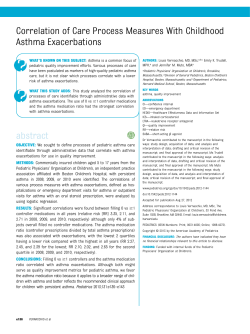 Correlation of Care Process Measures With Childhood