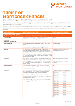 Tariff of Mortgage Charges