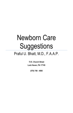 Newborn Care Suggestions