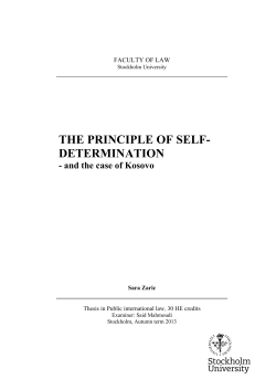 the principle of self- determination