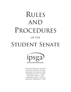RULES AND PROCEDURES Student Senate