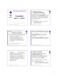 Probability part 1 - review - Department of Mathematics and Statistics