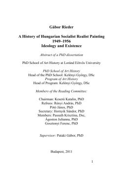 G&aacute;bor Rieder A History of Hungarian Socialist Realist Painting 1949