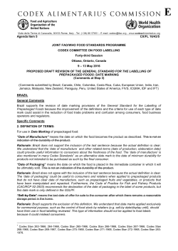 CODEX Committee on Food Labelling