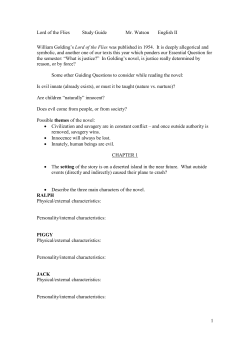 Lord of the Flies Study Guide Mr. Watson English II