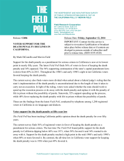 Field Poll results: Death penalty