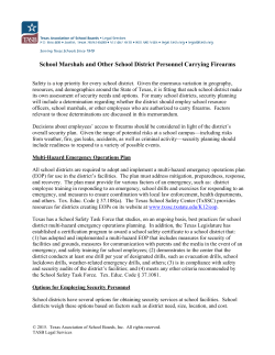 School Marshals and Other School District Personnel Carrying