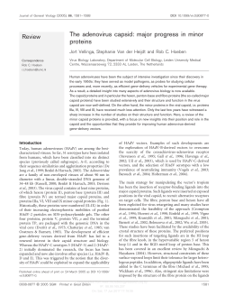 The adenovirus capsid: major progress in minor proteins