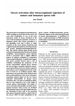 Oocyte activation after intracytoplasmic injection of mature and