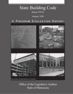 State Building Code - Office of the Legislative Auditor