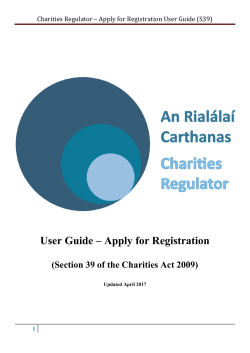 Charities Regulator &ndash; Apply for Registration User Guide (S39)
