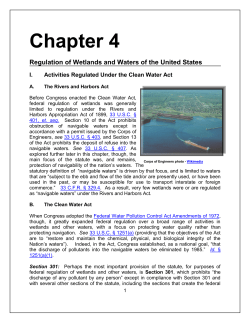 Chapter 4 Regulation of Wetlands and Waters of the United States