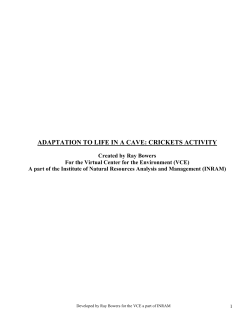 adaptation to life in a cave: crickets activity