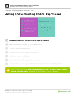 Adding and Subtracting Radical Expressions