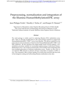 Preprocessing, normalization and integration of the