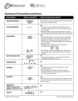 Summary of Conventions and Errors