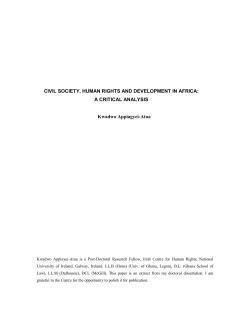 CIVIL SOCIETY, HUMAN RIGHTS AND DEVELOPMENT IN AFRICA