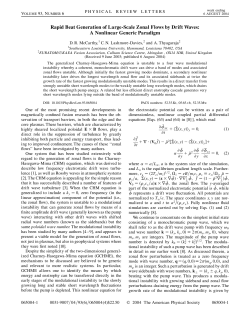 Rapid Beat Generation of Large-Scale Zonal Flows by Drift