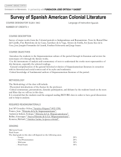 Survey of Spanish American Colonial Literature