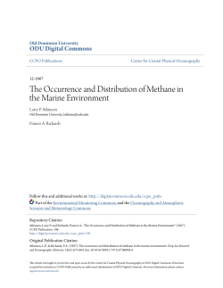 The Occurrence and Distribution of Methane in the Marine