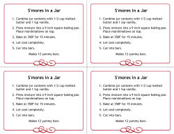 Printable Gift Tags: Gifts in a Jar: S`mores in a Jar