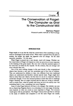 The Conservation of Piaget: The Computer as