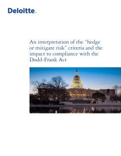 An interpretation of the “hedge or mitigate risk” criteria and the