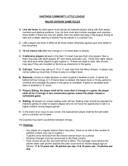 Major Division Game Rules - Hastings Community Little League