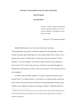 Emerson`s Transcendental Vision of Nature and Society