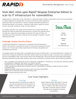 Stein Mart relies upon Rapid7 Nexpose Enterprise Edition to scan its