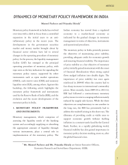 dynamics of monetary policy framework in india