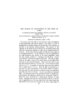 THE SOURCE OF AGGLUTININS IN THE MILK OF COWS. For