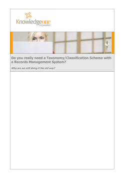 Do you really need a Taxonomy/Classification Scheme with a