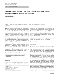 Chronic kidney disease after liver, cardiac, lung, heart&ndash;lung, and