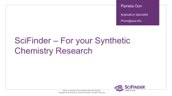 SciFinder for your Synthetic Chemistry Research