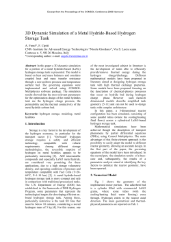 3D Dynamic Simulation of a Metal Hydride