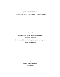 The Popular Music Industry in Yangon, Burma