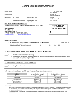 General Band Supplies Order Form