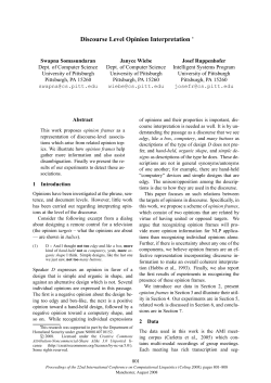Discourse Level Opinion Interpretation