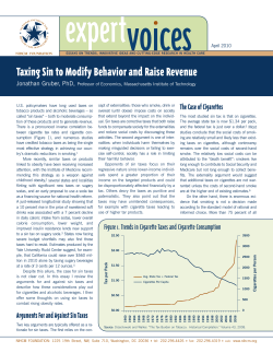 Taxing Sin to Modify Behavior and Raise Revenue