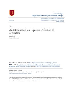 An Introduction to a Rigorous Definition of Derivative