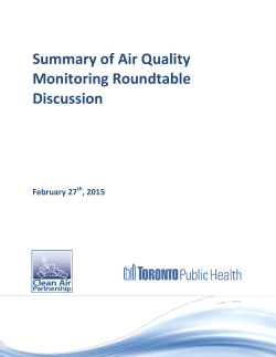 Summary of Air Quality Monitoring Roundtable Discussion