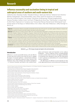 Influenza seasonality and vaccination timing in tropical and