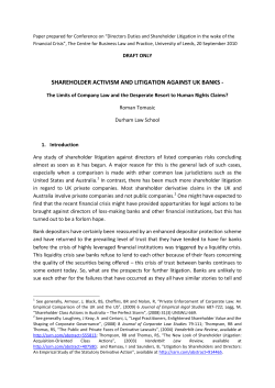 shareholder activism and litigation against uk banks