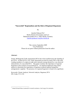 &ldquo;Successful&rdquo; Regionalism and the Role of Regional Hegemons