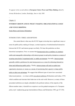 interest groups and eu policy making organizational logic and venue