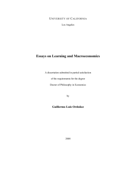 Essays on Learning and Macroeconomics
