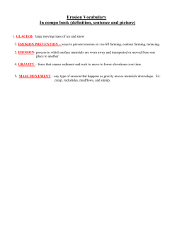 Erosion Vocabulary In compo book (definition, sentence and picture)